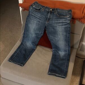 AG Adriano Goldschmied Women's Blue Ankle & Cropped Jeans